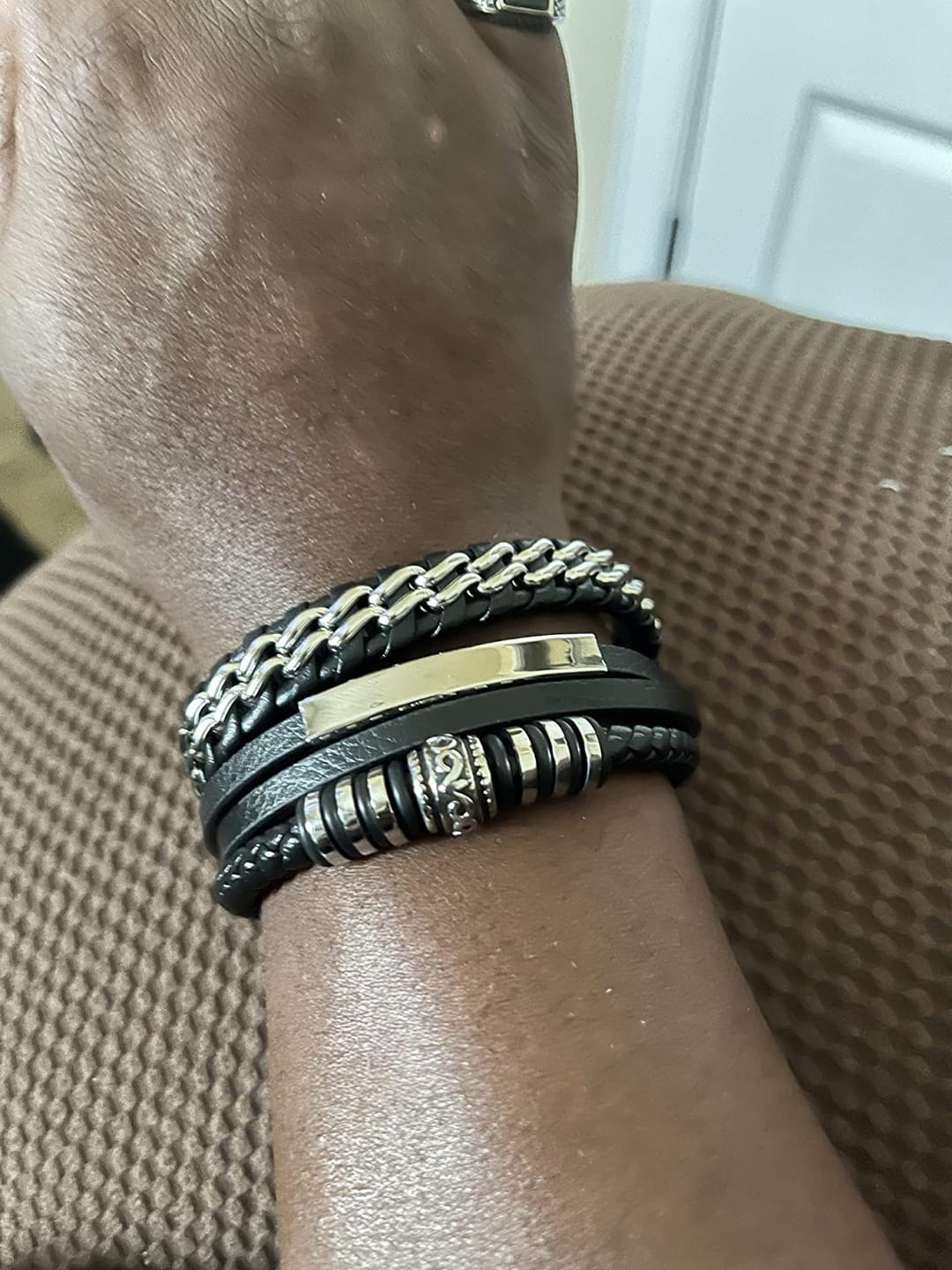 Customer photo review of Lederarmband "Steel"
