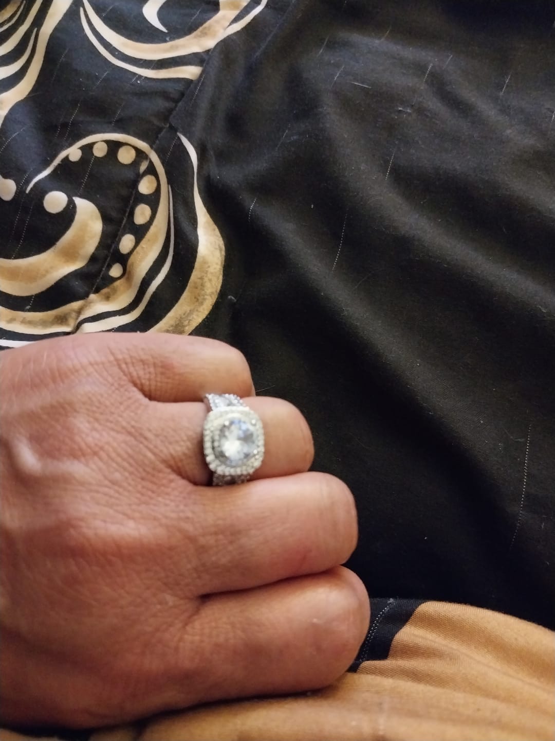 Customer photo review of Classic 14K White Gold Square Diamond Ring