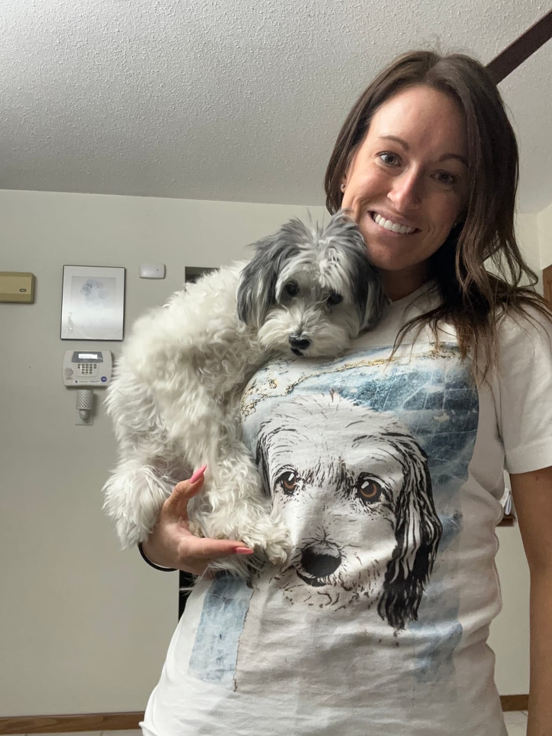 Customer photo review of Custom Pet Art Mens Crew Neck T-shirt