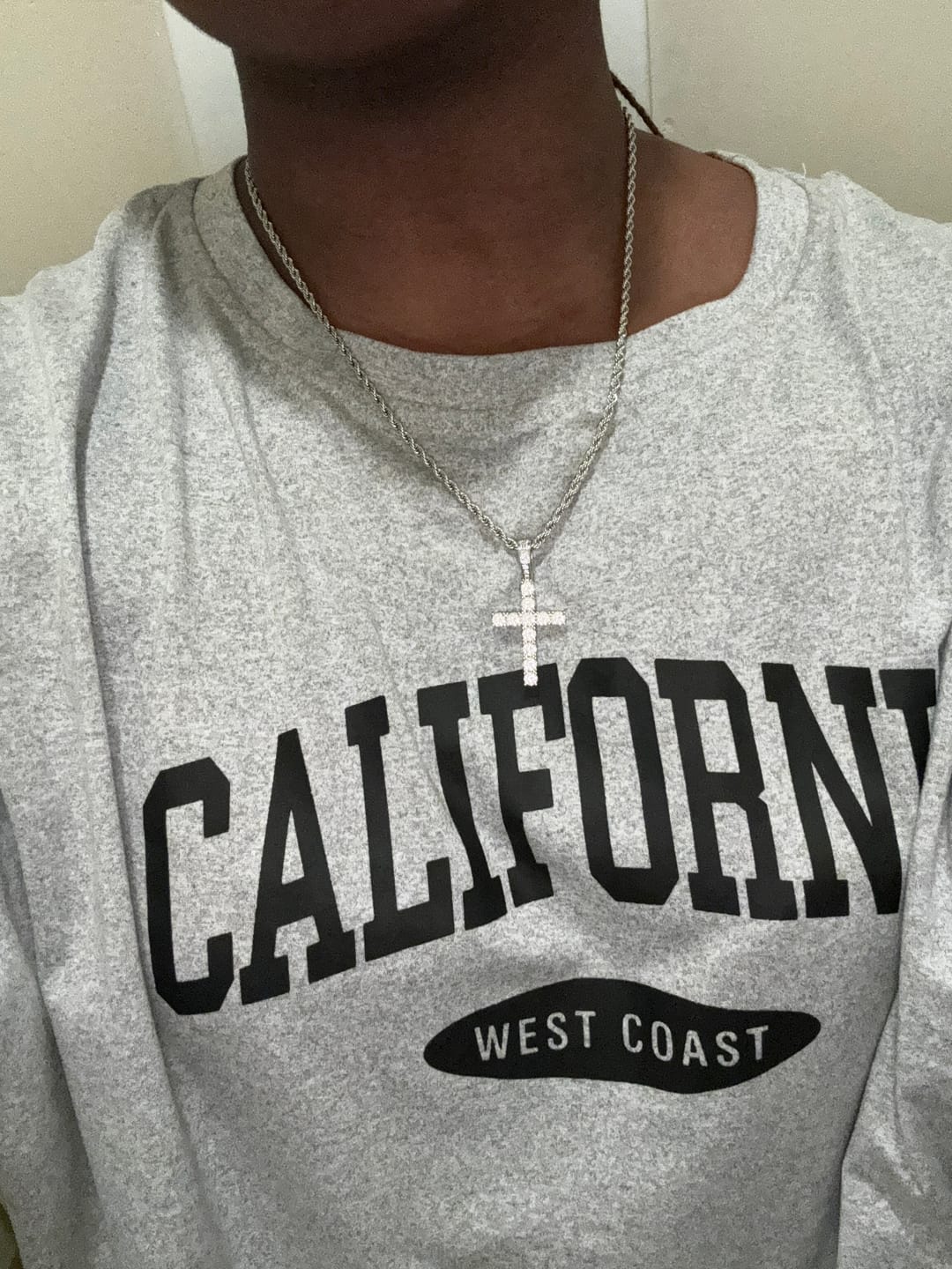 Customer photo review of CROSS PIECE PENDANT. - WHITE GOLD