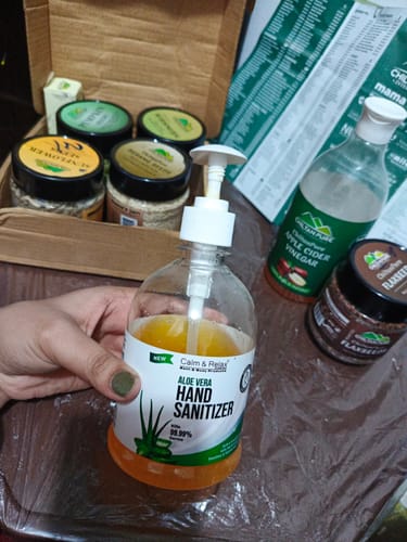 Customer photo review of Aloe Vera Hand Sanitizer - Gives Quick Protection, kills 99.99% of germs, Hydrates, & Soothes Hands!