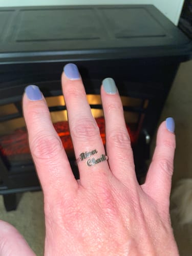 Customer photo review of Personalized Double Name Ring
