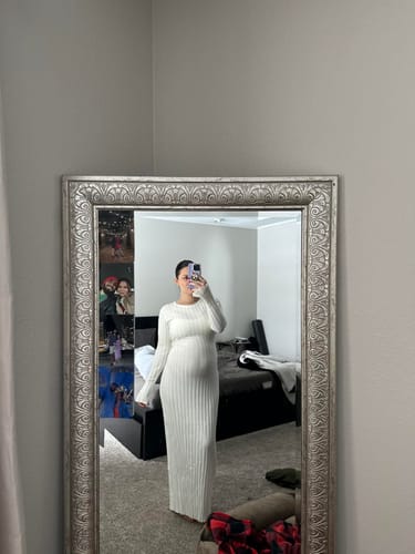 Customer photo review of Bedelia Long Sleeve Ribbed Midi Dress