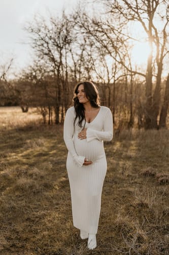 Customer photo review of Bedelia Long Sleeve Ribbed Midi Dress