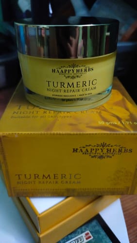 Customer photo review of Turmeric Night Repair Cream