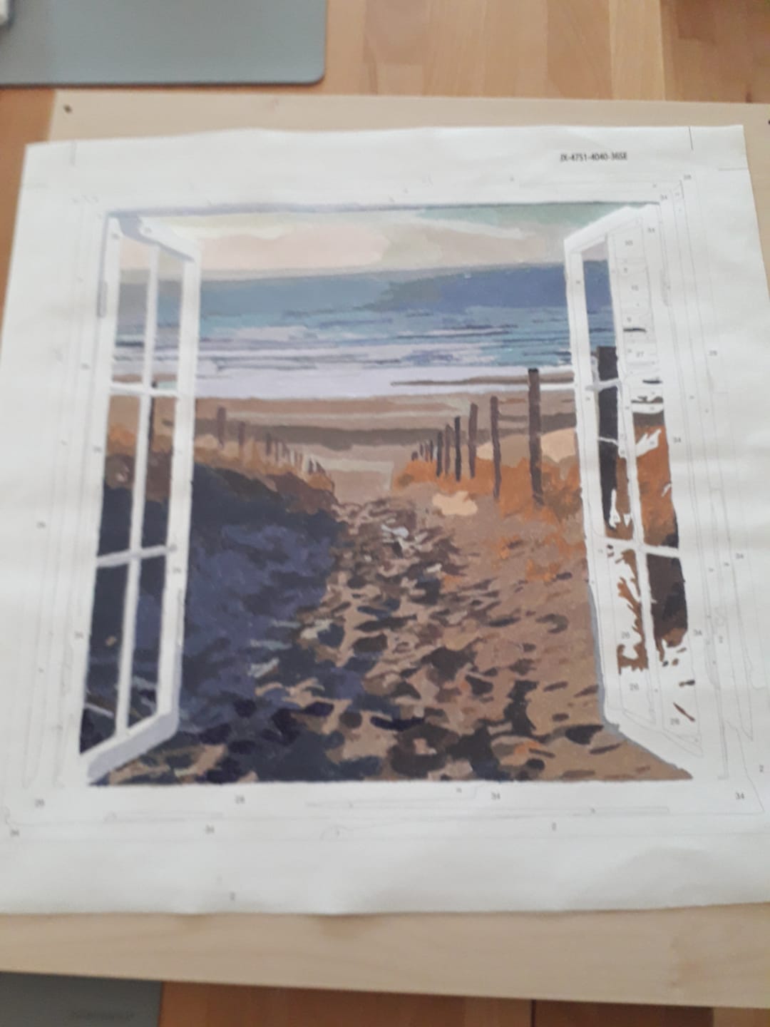 Customer photo review of Malen nach Zahlen - Blick aus Fenster, Strand