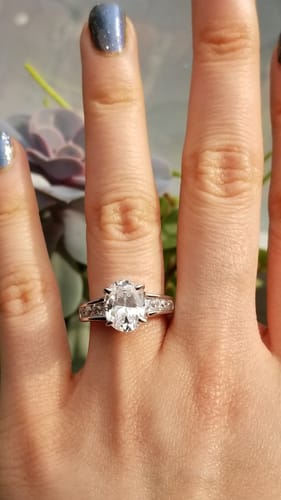Customer photo review of Solitaire 2.5ct Oval CZ Ring in Sterling Silver