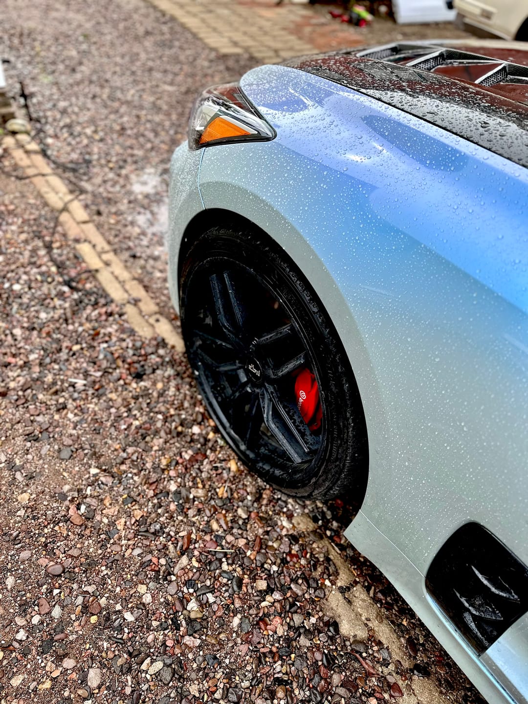 Customer photo review of Candy Metallic Dark Gray Blue Vinyl Wrap