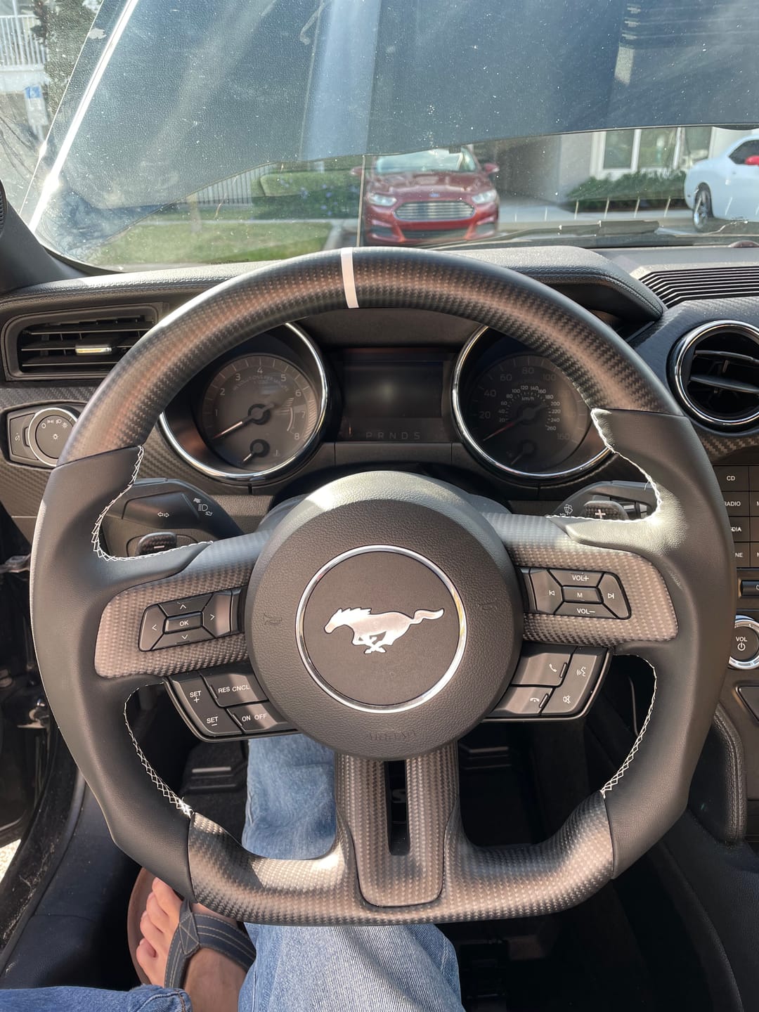 Customer photo review of [Complete/Heated] Custom Carbon Fiber Steering Wheel for 2015-2023 Ford Mustang