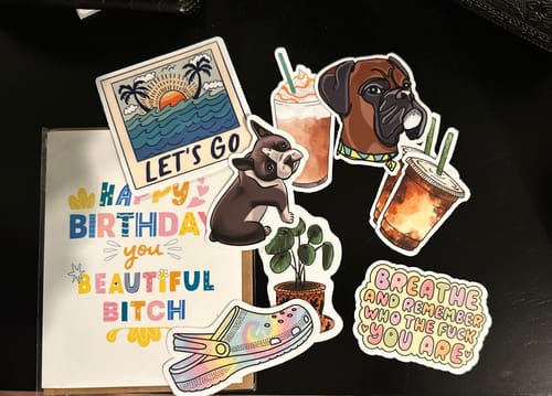 Customer photo review of "Happy Birthday you Beautiful Bitch" Greeting Card