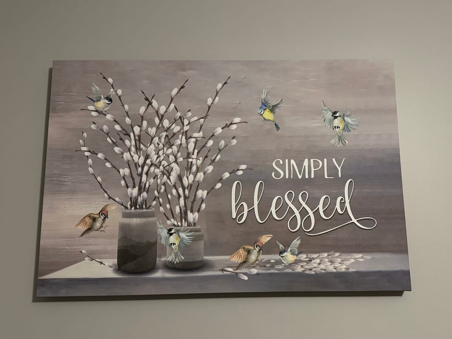 Customer photo review of Christian canvas wall art, Simply blessed wall decor