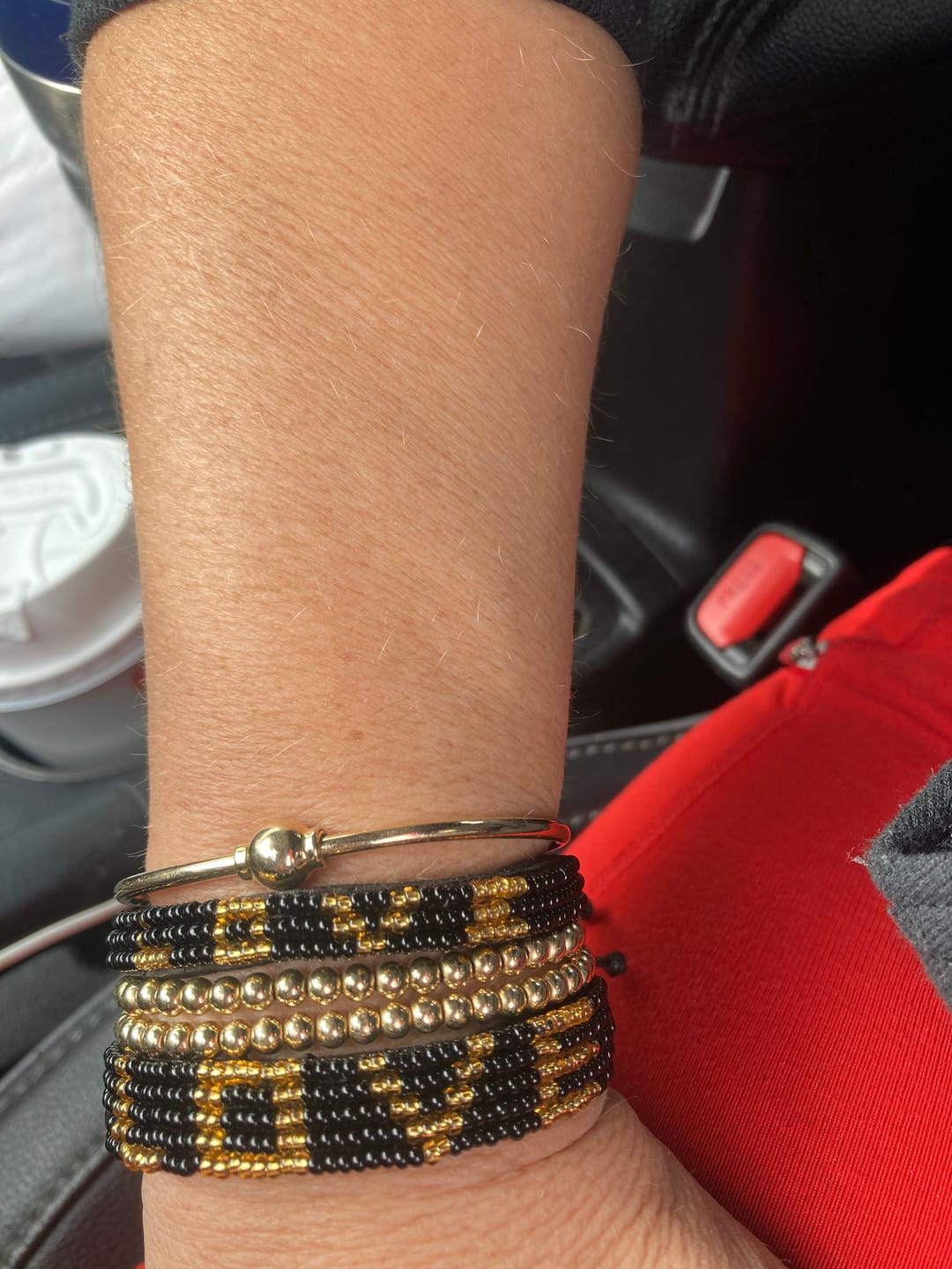Customer photo review of LOVE Bracelet - Black/Gold