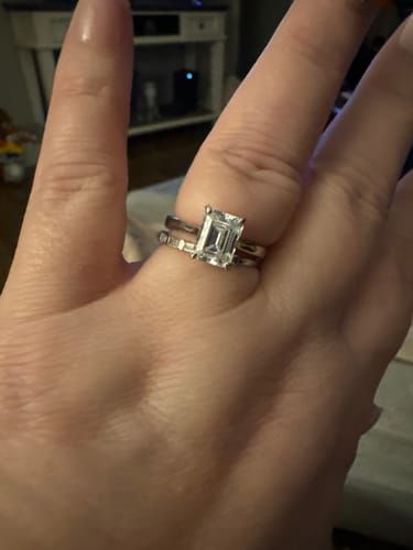 Customer photo review of Solitaire 2.6ct Emerald Cut CZ Ring in Sterling Silver
