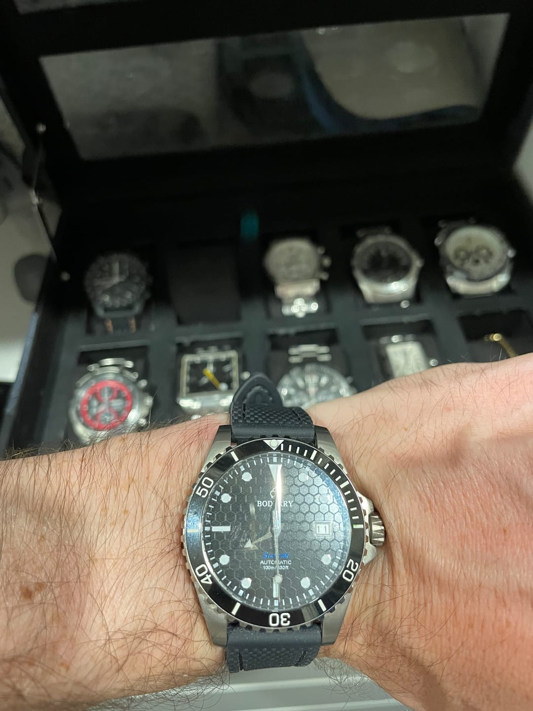 Customer photo review of SEATURTLE.OCEAN(TITANIUM) - Automatic Titanium Diver Watch | Black