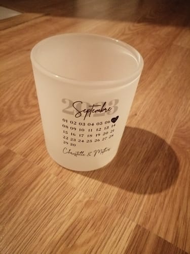 Customer photo review of Un jour spécial - Bougeoir personnalisé