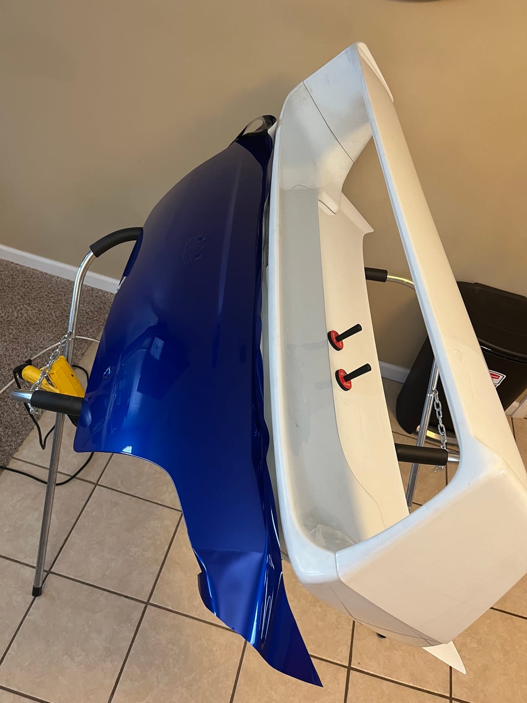 Customer photo review of Glossy Metallic Pearl Blue Vinyl Wrap