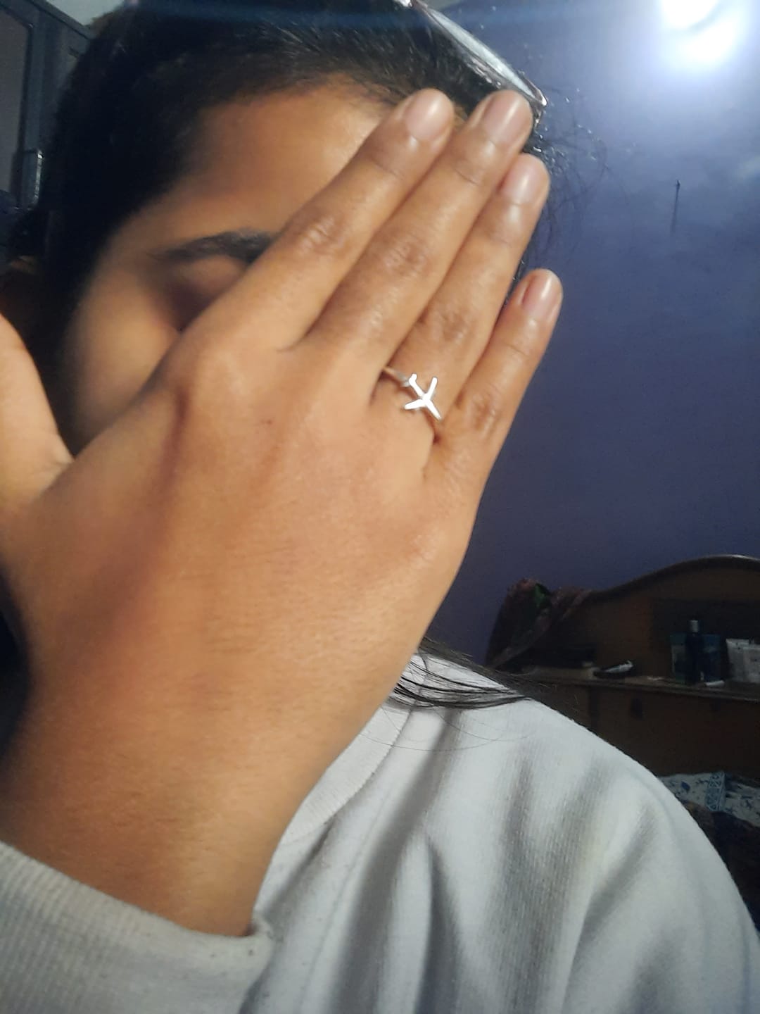Customer photo review of Airplane Sterling Silver Ring