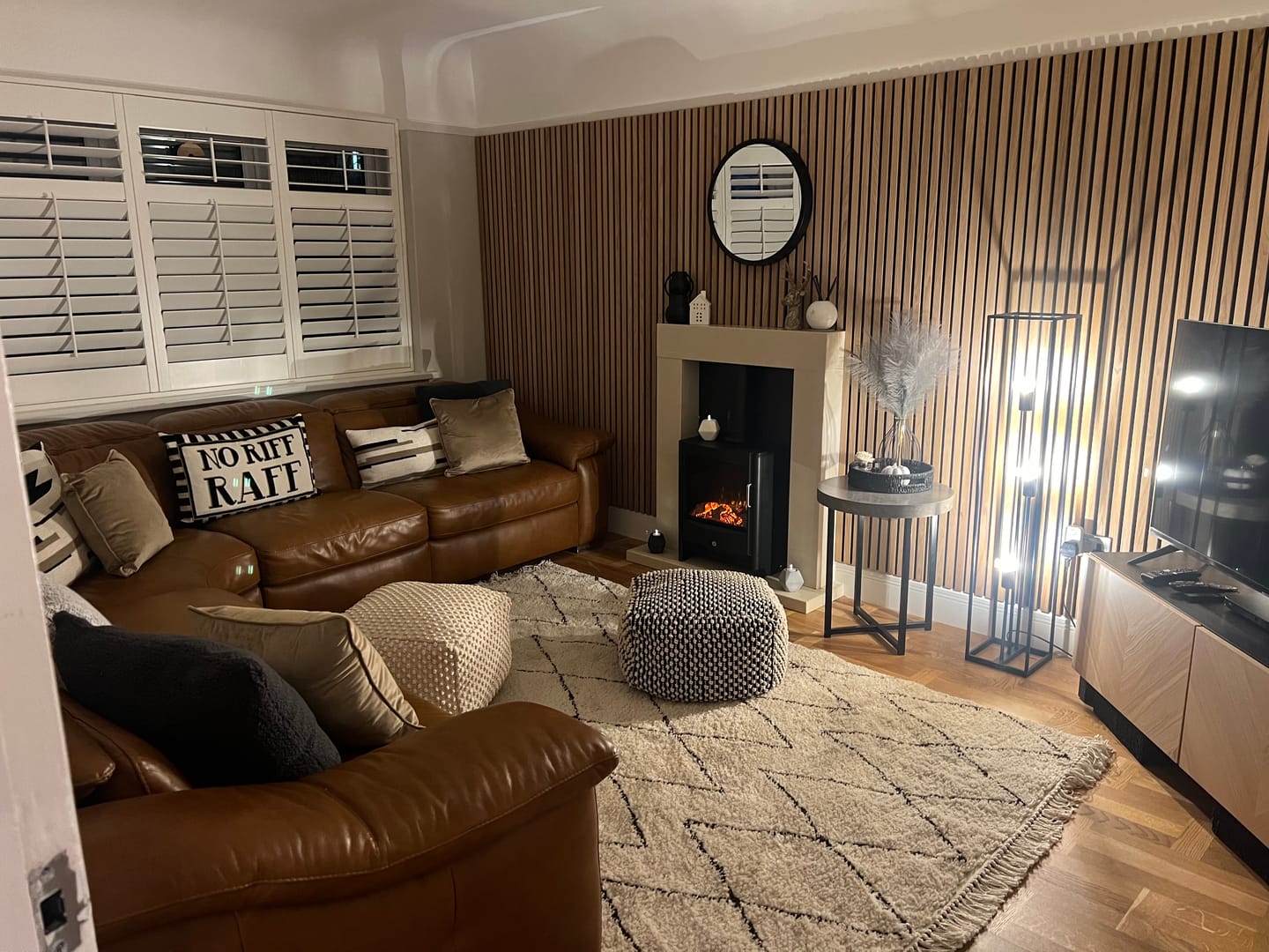 Customer photo review of SlatWall Acoustic Natural Oak