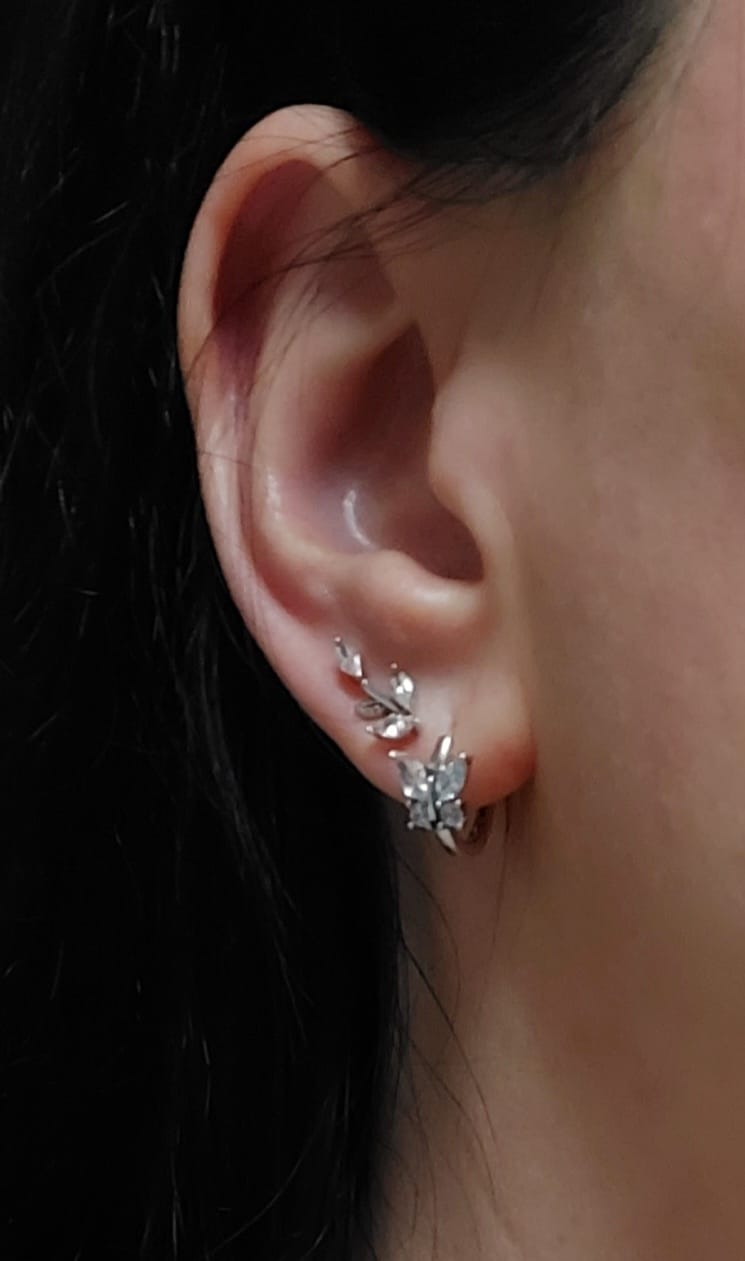 Customer photo review of Pendientes Mariposa Cristal