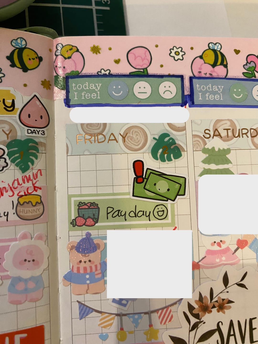 Customer photo review of Fees Due Planner Stickers