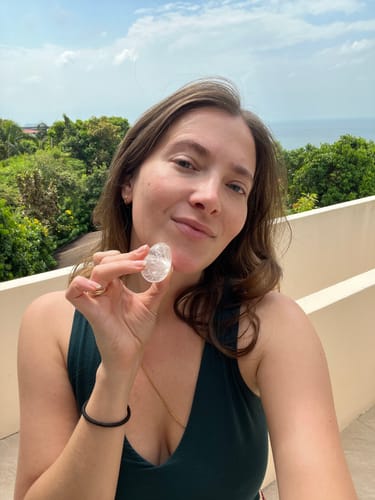 Customer photo review of Clear Quartz Yoni Egg