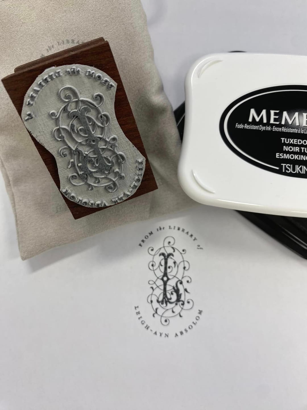 Customer photo review of Victorian - Personalised Bookplate Rubber Stamp