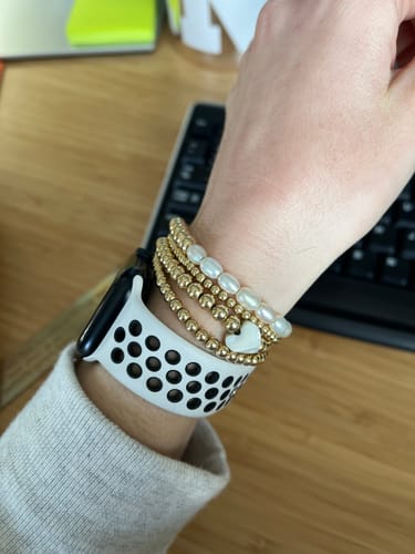Customer photo review of half pearl half juno bracelet (6mm)