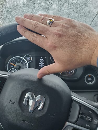 Customer photo review of Oval Gemstone Men's Ring 925 Silver Wide Engagement Band