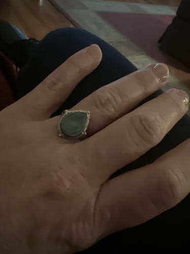 Customer photo review of Teardrop Aquamarine Ring Sterling Silver