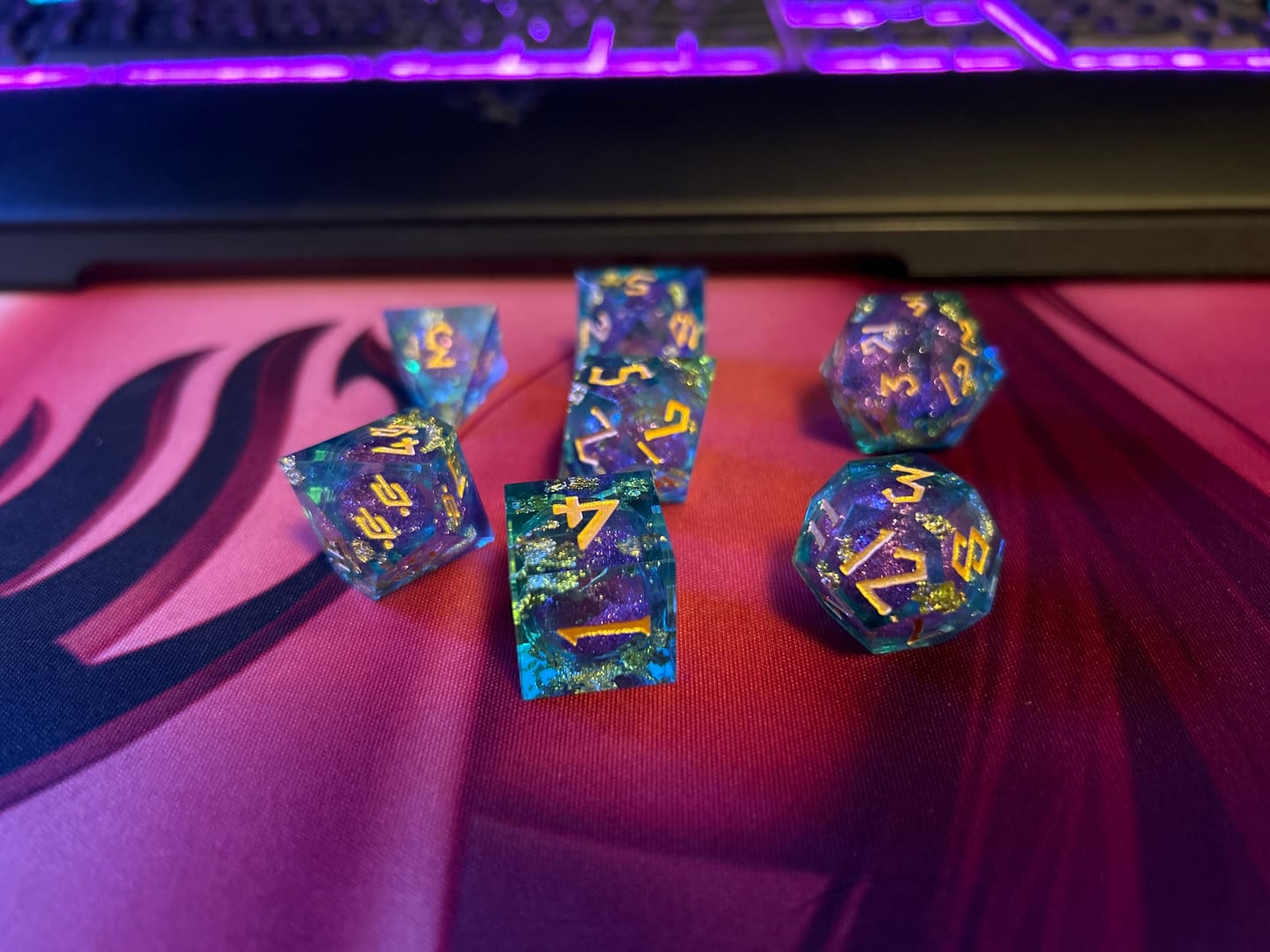 Customer photo review of Siren's Treasure Liquid Core Dice Set