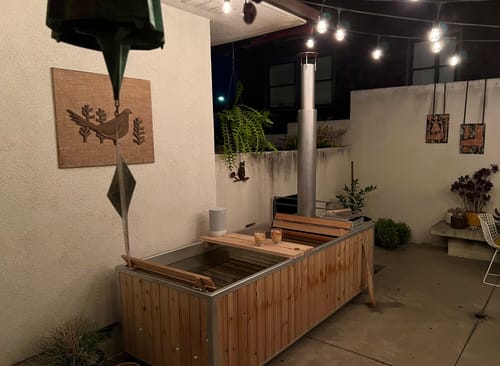 Customer photo review of Cedar Bath Tray