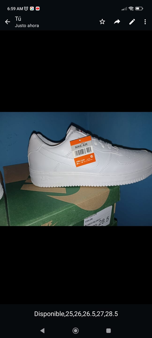 Customer photo review of Paq 6 Pares Tenis 270 Blanco Total 25/28.5