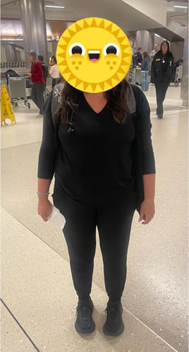 Customer photo review of Brigitte Brianna Blouse Tee & Street Joggers Set (BLACK)