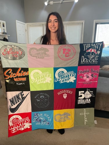T-shirt quilt from indiana university by Dorothy from IN