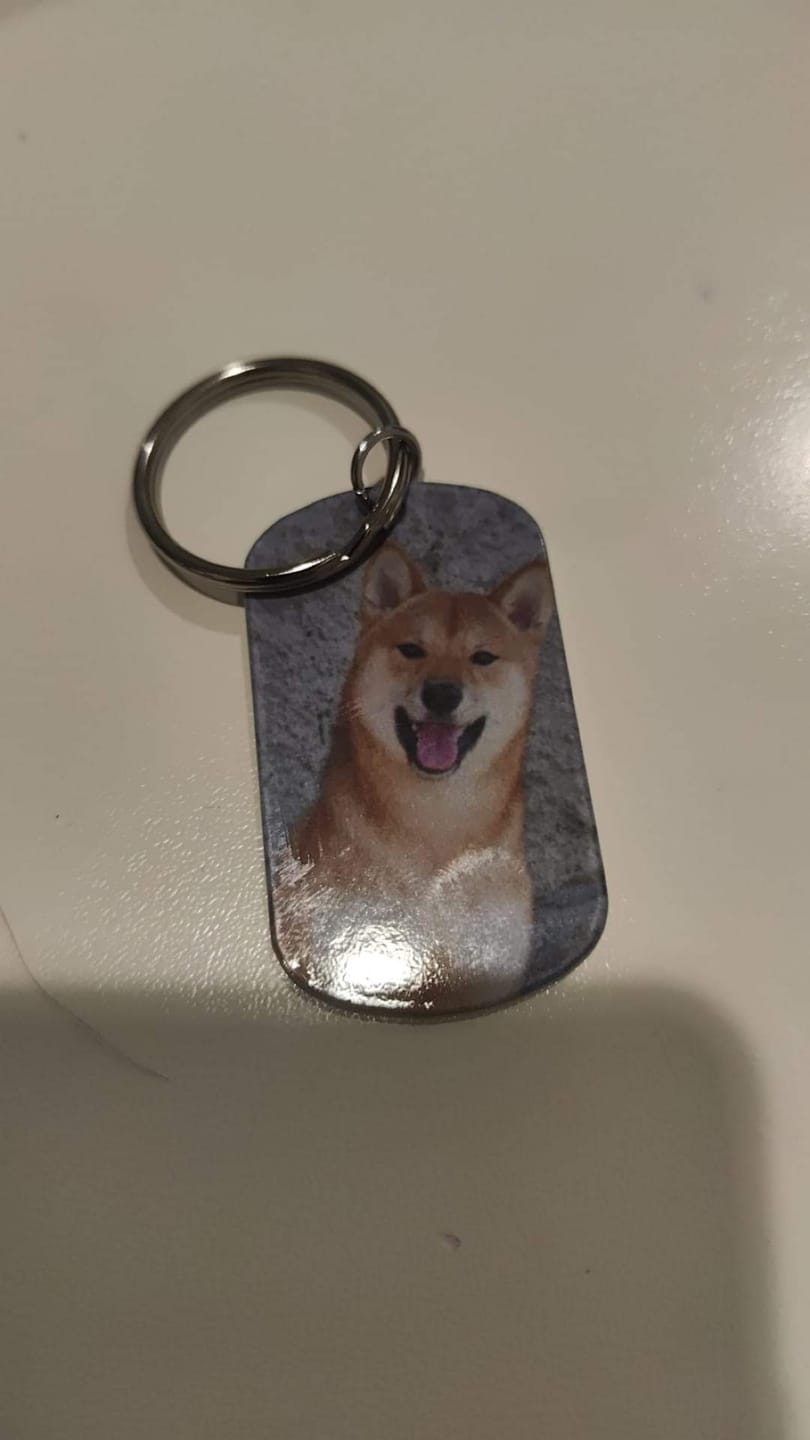Customer photo review of Per sempre nel cuore - Portachiavi piastrina personalizzato