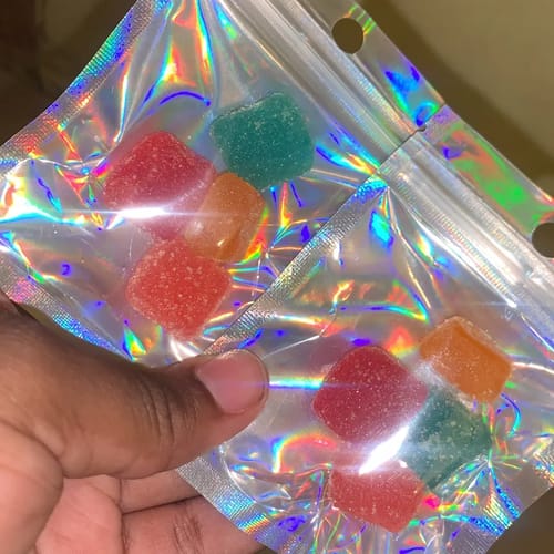 Customer photo review of Free THC Gummy Sample | 4-Pack Assorted Vegan THC Gummy Sample + FREE SHIPPING