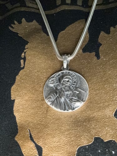 Customer photo review of St Benedict medal Exorcism, Sacramental pendant for men silver
