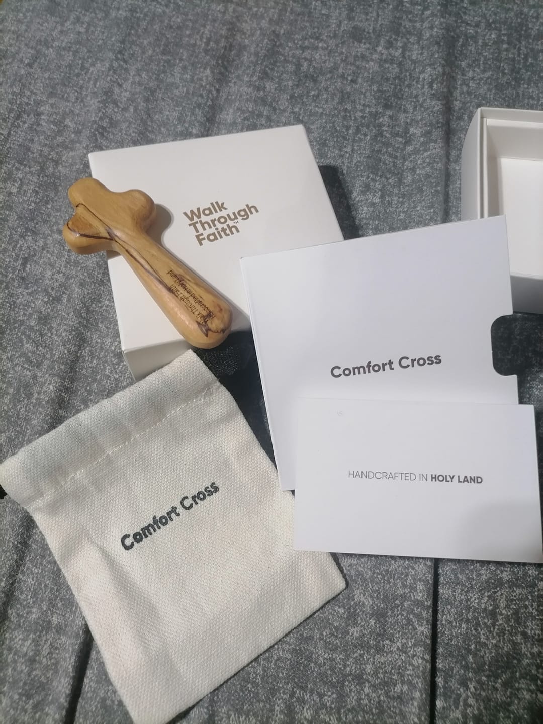 Customer photo review of Holy Land Olive Wood Comfort Cross