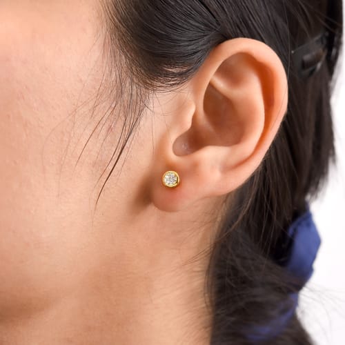 Customer photo review of Moissanite Solitaire Sleep Earrings