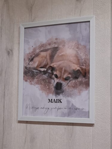 Customer photo review of Foto de tu mascota en estilo acuarela | Regalo para cachorros, perros y gatos