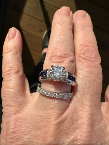 Lisa M. review of Vintage Pave Moissanite Eternity Wedding Band Stackable Ring image 1 out of 2