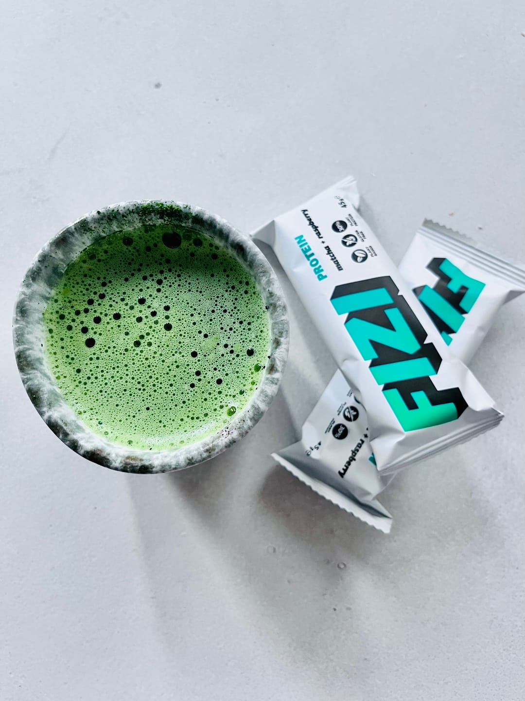 Customer photo review of BATON PROTEINOWY "MATCHA + RASPBERRY" 10 X 45G