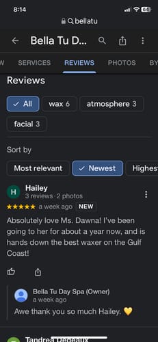 Customer photo review of Google Reviews - Plate
