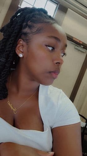 Customer photo review of DAINTY SCRIPT NAME NECKLACE