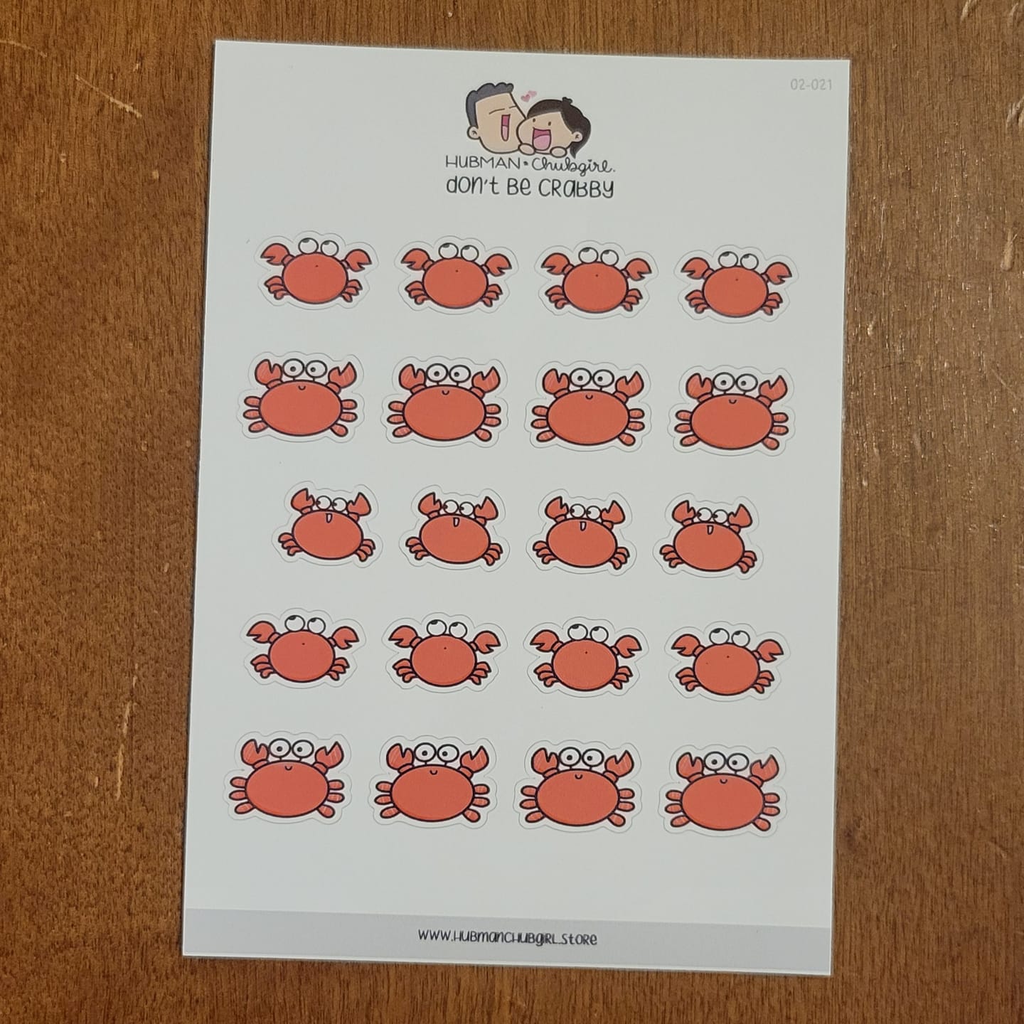 Customer photo review of Don't Be Crabby Planner Stickers