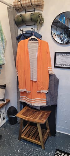 Customer photo review of WOMEN'S 3/4 SLEEVES CARDIGAN & CROP PANTS TRIM DETAILED 2PC. SET