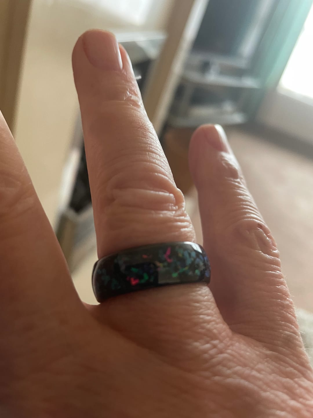 Customer photo review of The Black Opal 8mm Wonder Ring