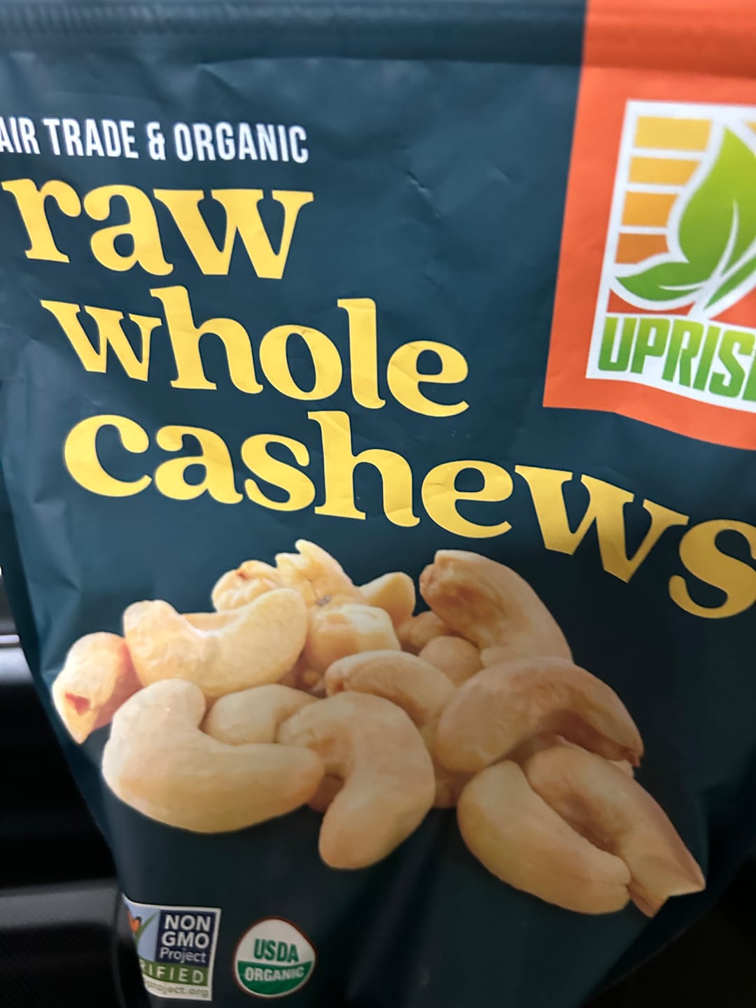 Customer photo review of Fair Trade Organic Whole Cashews (1.5 lb) – Raw, Unsalted, Non-GMO, Gluten-Free
