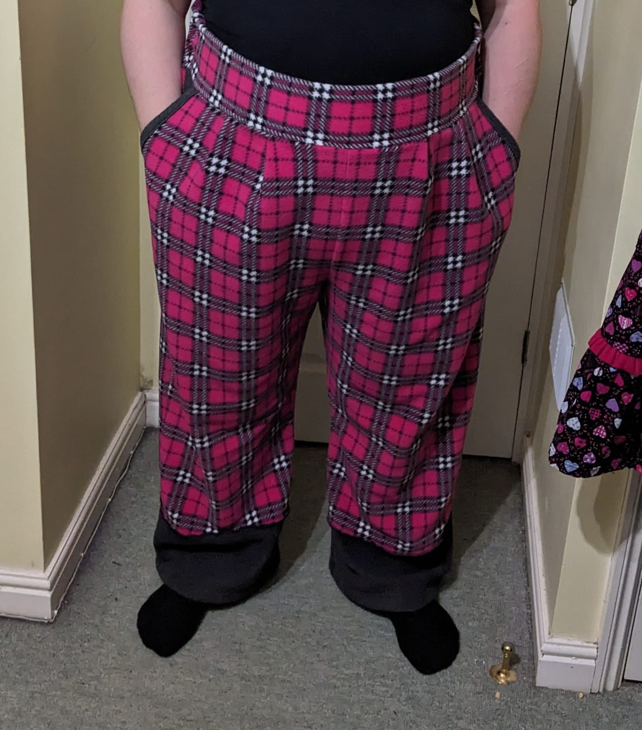 Customer photo review of Pink Checkered Anti Pill Polar Fleece Fabric