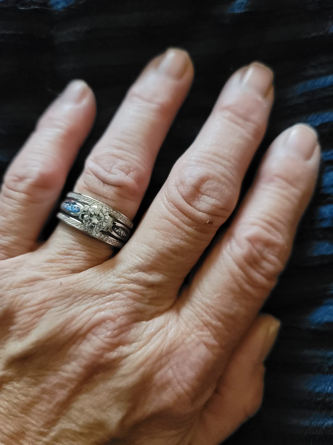 Customer photo review of Silver Ring with Gem and Cremation Ash
